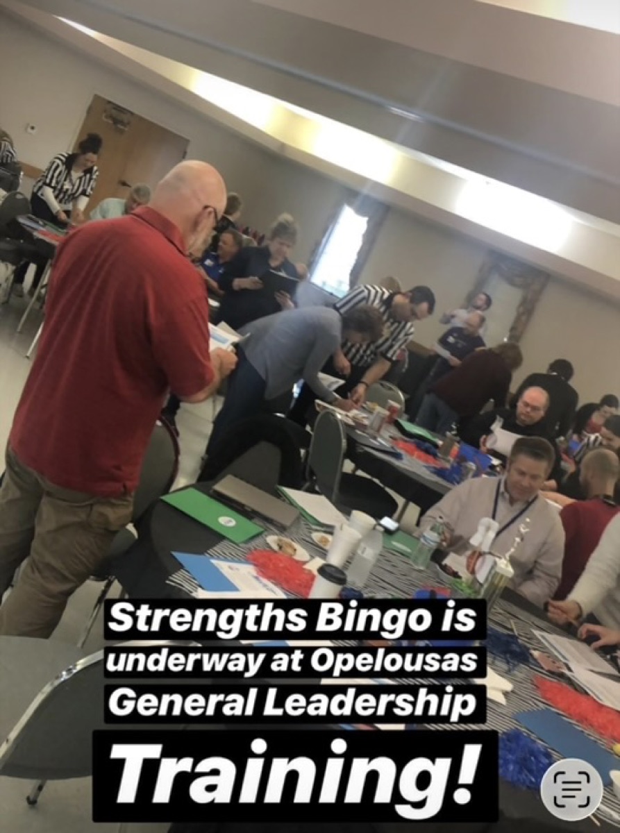 Strengths Bingo underway at Opelousas General leadership training