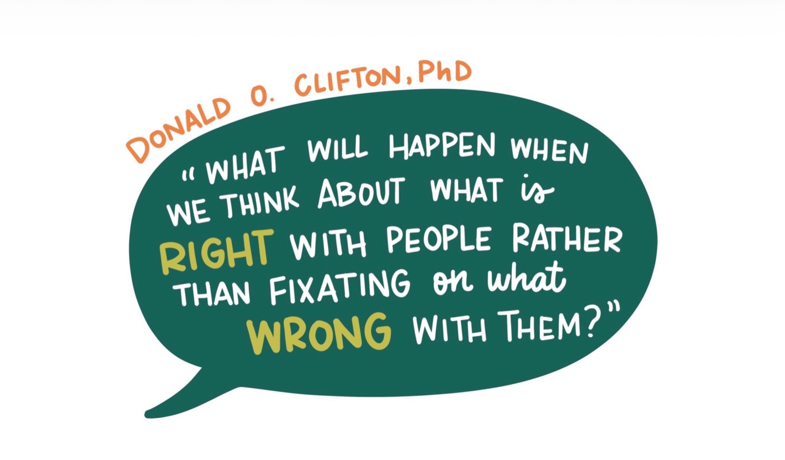 Donald O. Clifton: What will happen when we think about what is right with people rather than fixating on what is wrong with them?